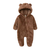 Winter Combination for Infants, Brown with Hood and Ears