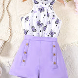 Two-Piece Set for Girls 92-128, T-Shirt and Shorts, Summer Set