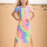 Summer Short Sleeve Dress for Girls 92-128