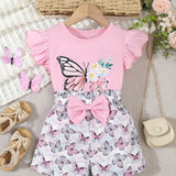 Two-Piece Set for Girls 92-128, T-Shirt and Shorts, Summer Set