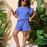 Two-Piece Set for Girls 92-128, T-Shirt and Shorts, Summer Outfit