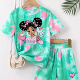 Two-Piece Set for Girls 92-128, T-Shirt and Shorts, Summer Outfit