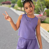 Two-Piece Set for Girls 92-128, T-Shirt and Shorts, Summer Outfit