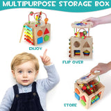 8-in-1 Montessori Activity Cube for Toddlers, Motor Development