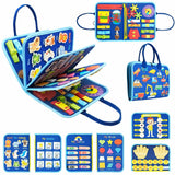 Montessori Book, Interactive Book with Zippers, Buttons, and Laces