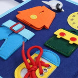 Montessori Book, Interactive Book with Zippers, Buttons, and Laces