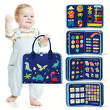 Montessori Book, Interactive Book with Zippers, Buttons, and Laces