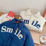 Quilted jacket for children, unisex with buttons
