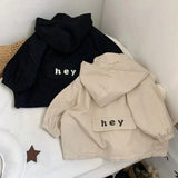 Children's Windbreaker Jacket with Hood, Unisex Polyester Jacket