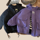 Hooded Windbreaker, Unisex Polyester Jacket