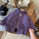 Hooded Windbreaker Jacket, Unisex Polyester Jacket