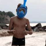 Children's Full Face Snorkel Mask, 180° Visibility with Dry Top System