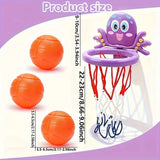 Mini basketball hoop for the bath, animal-themed toy
