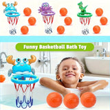 Mini basketball hoop for the bath, animal-themed toy