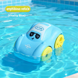Wind-up Bath Toy Boat, Amphibious Vehicle for Land and Water
