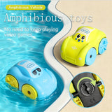 Wind-up Bath Toy Boat, Amphibious Vehicle for Land and Water