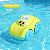 Wind-up Bath Toy Boat, Amphibious Vehicle for Land and Water