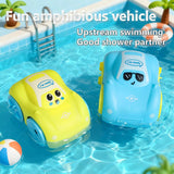 Wind-up Bath Toy Boat, Amphibious Vehicle for Land and Water