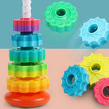 Rotating Assembly Tower, Colorful Building Blocks
