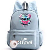 School Backpack with Keychain, Stitch Bag