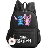 School backpack with keychain, Stitch bag