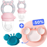 Baby Fruit Feeder, Silicone Teething Ring for Feeding