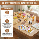 3D Cartoon Puzzle, Construction Toy for Kids