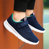 Blue children's sneakers, breathable mesh, lightweight