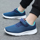 Blue children's sneakers, breathable mesh, lightweight