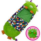 2-in-1 Kids Sleeping Bag with Pillow – Cartoon Print