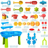 Sand and Water Play Table, 3-Level Sensory Table for Outdoor Play