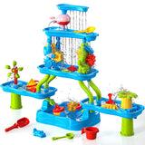 Sand and Water Play Table, 4-Level Outdoor Activity Table