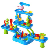 Sand and Water Play Table, 4-Level Outdoor Activity Table