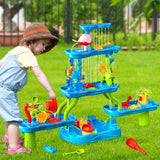 Sand and Water Play Table, 4-Level Outdoor Activity Table