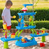 Sand and Water Play Table, 4-Level Outdoor Activity Table