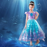 Shimmering Princess Dress, Mermaid Costume with Accessories
