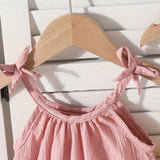 Summer Dresses for Girls 80-116, Set of 2 Pieces with Ribbons and Ruffles, Pink and Cream