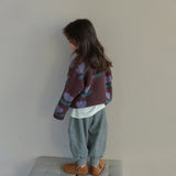 Printed sweater, brown cotton sweater for girls
