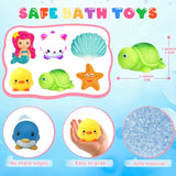 Glow-in-the-Dark Bath Toy Set, Sparkly Floating Sea Animals