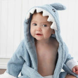 Baby bathrobe, soft and absorbent bathrobe with animal print