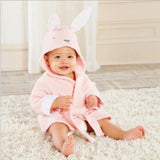 Baby bathrobe, soft and absorbent robe with animal print