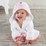 Baby bathrobe, soft and absorbent bathrobe with animal print