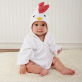 Baby bathrobe, soft and absorbent bathrobe with animal print