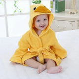 Baby bathrobe, soft and absorbent robe with animal print
