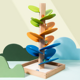 Rainbow Wooden Marble Run – Marble Tower for Kids