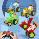 Toy tractor, cartoon-style agricultural vehicle