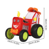 Toy tractor, cartoon-style agricultural vehicle