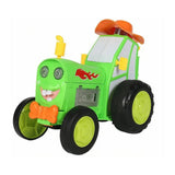 Toy tractor, cartoon-style agricultural vehicle