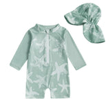 UV Bath Set for Baby, UPF50+ Clothing with Matching Hat