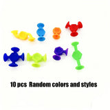 Building Block Set with Suction Cups, Colorful Sensory Construction Toy